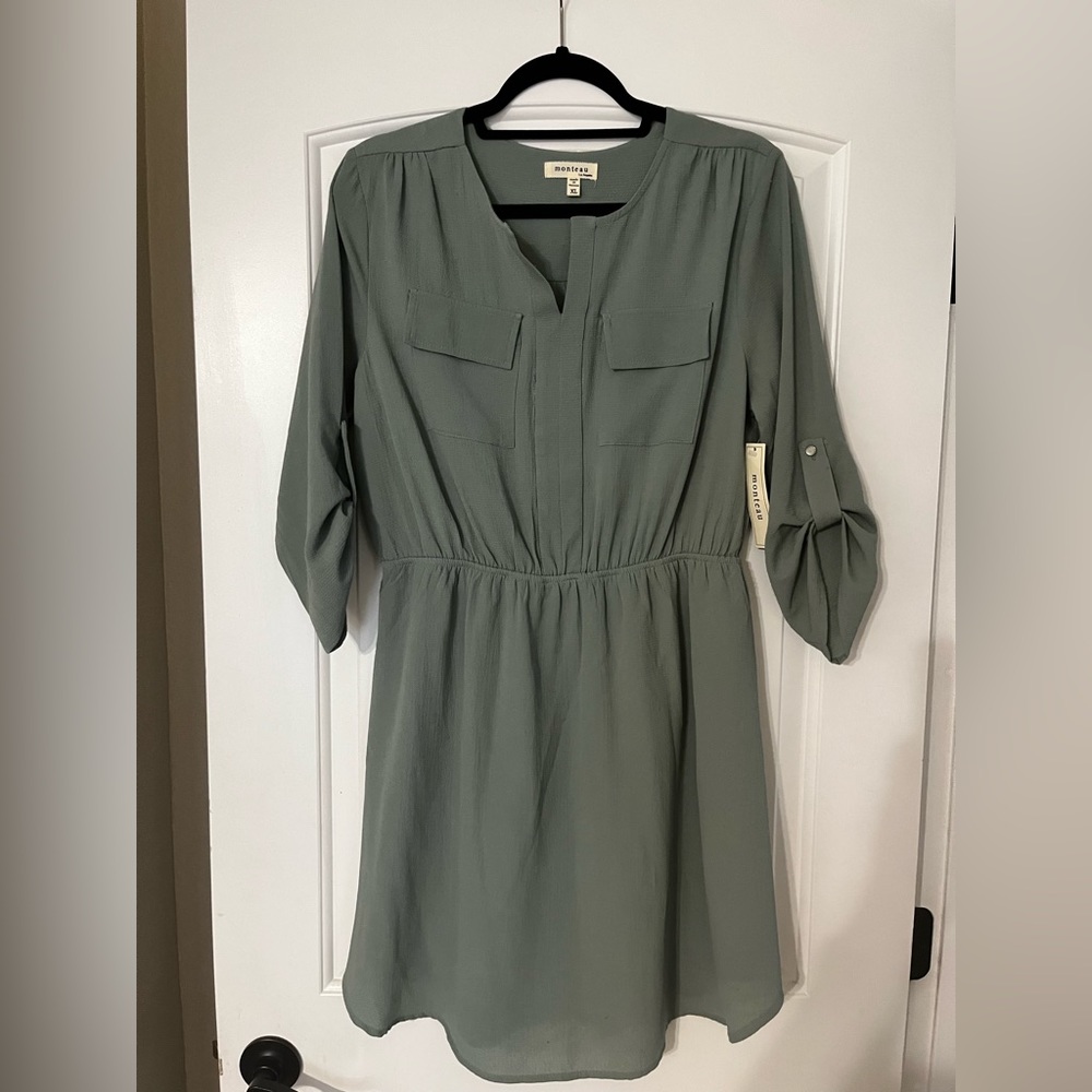 New with Tags, Cute Olive Green Dress, size XL